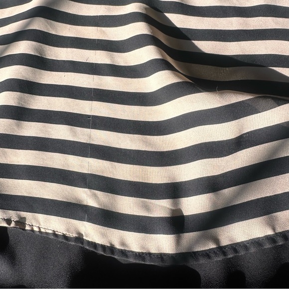 Women’s Black & Taupe Striped High Neck Halter Blouse – Chic Workwear & Casual - Picture 3 of 8